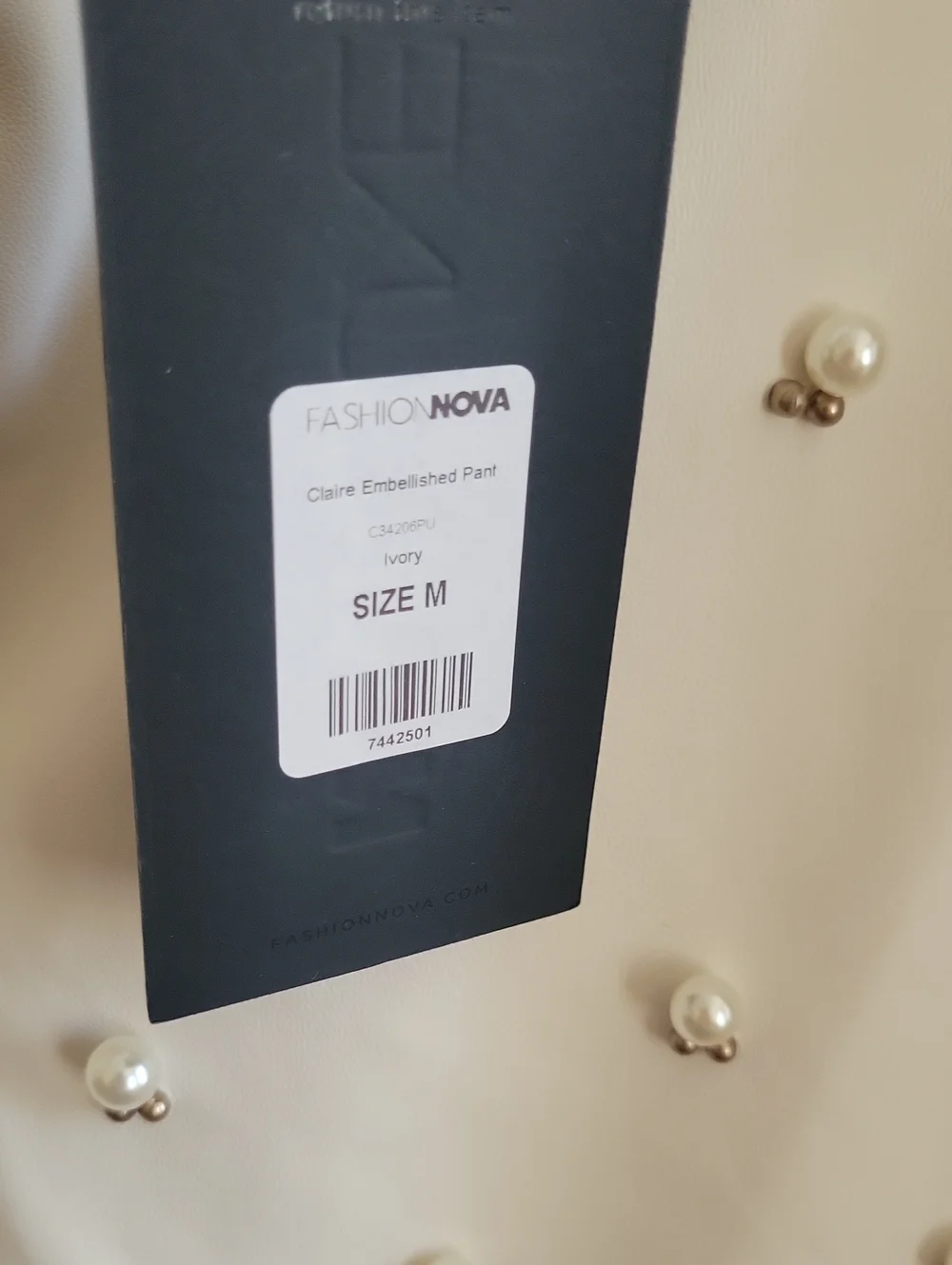 Fashion Nova Claire Embellished Faux Leather Pant - Picture 8 of 11